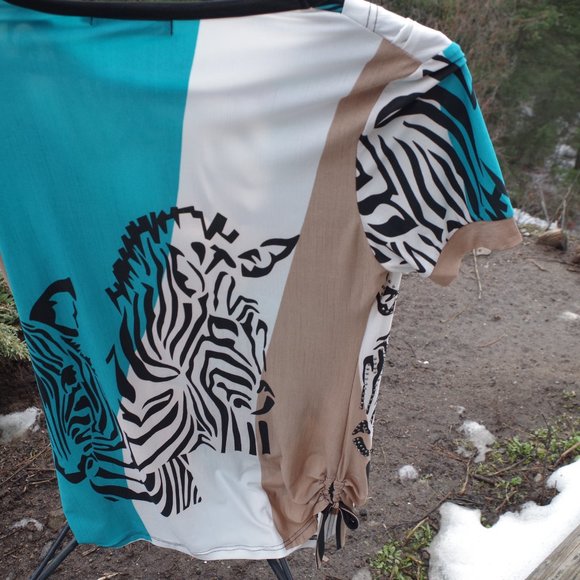 Xception Zebra Blouse Size Small - Picture 2 of 4